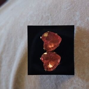 Pink heart earrings